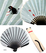 画像をギャラリービューアに読み込む, 扇子 扇子袋 2点セット 箱入り ベージュ ブルー ねこ 金魚 レディース 女性 ギフト プレゼント 母の日 ラッピング無料