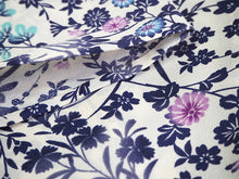 画像をギャラリービューアに読み込む, 洗える着物 単衣 小紋 Mサイズ 仕立て上がり 単品 オフホワイト 紺 紫 桜 梅 菊 なでしこ 紅葉 萩 四季の花 パープル ネイビー 女性 レディース 和装 和服 きもの プレタ 春 秋 きもの カジュアル 可愛い 普段着 ポリエステル 送料無料 あす楽