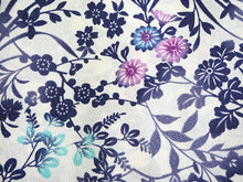 画像をギャラリービューアに読み込む, 洗える着物 単衣 小紋 Mサイズ 仕立て上がり 単品 オフホワイト 紺 紫 桜 梅 菊 なでしこ 紅葉 萩 四季の花 パープル ネイビー 女性 レディース 和装 和服 きもの プレタ 春 秋 きもの カジュアル 可愛い 普段着 ポリエステル 送料無料 あす楽