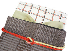 画像をギャラリービューアに読み込む, 洗える着物 コーディネートセット 4点セット 袷 名古屋帯 Mサイズ 白地 赤茶 大きい格子 きもの 灰茶 幾何学柄 帯 薄抹茶 濃オレンジ 正絹帯揚げ帯締め ホワイト ブラウン 松葉仕立て 小紋 レディース 女性 プレタ 和装 和服