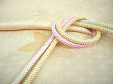 画像をギャラリービューアに読み込む, 洗える着物 コーディネートセット Lサイズ 単衣 藤色 桜 丸に花 きもの 灰青 縞 名古屋帯 薄オレンジ 黄色 正絹帯揚げ帯締め パープル グレー ブルー イエロー 春 秋 4点セット 小紋 レディース 女性 着物 帯 帯あげ 帯〆 プレタ 和装 和服