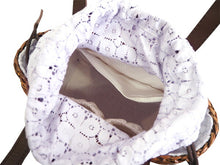 画像をギャラリービューアに読み込む, かごバッグ レディース 夏 バッグ 単品 籐 編み かご 薄紫 レース 巾着 綿麻 女性 バッグ カゴ 籠 きんちゃく ゆかた 浴衣バッグ 手提げ 和装 和服 洋装 洋服 un deux あす楽