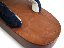 画像をギャラリービューアに読み込む, 下駄 レディース サンダル 浴衣 23.0 23.5 24.0 24.5 茶色 桐 台 紺 白 レース 鼻緒 ブラウン 舟形 女性 ラバー有 浴衣 着物 和装 和服