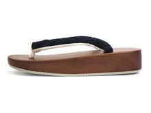 画像をギャラリービューアに読み込む, 下駄 レディース サンダル 浴衣 23.0 23.5 24.0 24.5 茶色 桐 台 紺 白 レース 鼻緒 ブラウン 舟形 女性 ラバー有 浴衣 着物 和装 和服