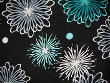 画像をギャラリービューアに読み込む, 浴衣 単品 レディース 黒地 菊 青 単品 フリーサイズ 大人 ゆかた yukata 綿 粋 レトロ モダン 和装 和服 女性 夏祭り 花火大会