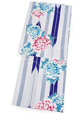 画像をギャラリービューアに読み込む, 浴衣 単品 レディース 薄水色地 青 矢羽根 牡丹 ピンク 単品 フリーサイズ 大人 ゆかた yukata 綿 粋 レトロ モダン 和装 和服 女性 夏祭り 花火大会