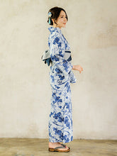 画像をギャラリービューアに読み込む, 浴衣 単品 レディース 薄水色地 青 葡萄 ぶどう ブルー 単品 フリーサイズ 大人 ゆかた yukata 綿 粋 レトロ モダン 和装 和服 女性 夏祭り 花火大会