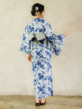 画像をギャラリービューアに読み込む, 浴衣 単品 レディース 薄水色地 青 葡萄 ぶどう ブルー 単品 フリーサイズ 大人 ゆかた yukata 綿 粋 レトロ モダン 和装 和服 女性 夏祭り 花火大会