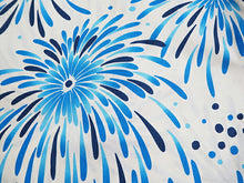 画像をギャラリービューアに読み込む, 浴衣 単品 レディース オフホワイト地 青 花火 ブルー 単品 フリーサイズ 大人 ゆかた yukata 綿 粋 レトロ モダン 和装 和服 女性 夏祭り 花火大会