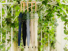 画像をギャラリービューアに読み込む, 日傘 着物 浴衣 晴雨兼用傘 UVカット 5種類 おしゃれ ミモザ刺繍 スズラン刺繍 オフホワイト ネイビー ベージュ ブルー ブラック 和洋兼用 和装 洋服にも プレゼント ギフト 母の日