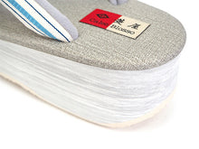 画像をギャラリービューアに読み込む, 草履 カレンブロッソ M グレー 土台 白 水色 博多織 鼻緒 足が痛くなりにくい 歩きやすい レディース 女性 着物 和装 Calen Blosso