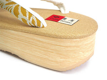 画像をギャラリービューアに読み込む, カレンブロッソ 草履 単品 M ベージュ 土台 からし色 博多織 鼻緒 レディース カフェ草履 菱屋 Calen Blosso ゾウリ カフェぞうり 女性用 カジュアル 日本製 履物 着物 きもの 和装小物