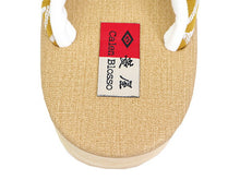 画像をギャラリービューアに読み込む, カレンブロッソ 草履 単品 M ベージュ 土台 からし色 博多織 鼻緒 レディース カフェ草履 菱屋 Calen Blosso ゾウリ カフェぞうり 女性用 カジュアル 日本製 履物 着物 きもの 和装小物