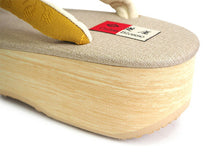 画像をギャラリービューアに読み込む, 草履 カレンブロッソ M ベージュ 土台 渋黄色 博多織 鼻緒 足が痛くなりにくい 歩きやすい レディース 女性 着物 和装 Calen Blosso