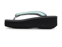 画像をギャラリービューアに読み込む, カレンブロッソ 草履 単品 M ダークグレー 土台 水色 灰紫 博多織 鼻緒 レディース カフェ草履 菱屋 Calen Blosso ゾウリ カフェぞうり 女性用 カジュアル 日本製 履物 着物 きもの 和装小物