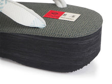 画像をギャラリービューアに読み込む, 草履 カレンブロッソ L カーキグリーン 土台 オフホワイト 水色 博多織 鼻緒 足が痛くなりにくい 歩きやすい レディース 女性 着物 和装