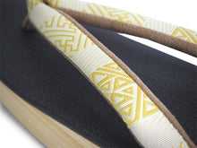 画像をギャラリービューアに読み込む, 草履 カレンブロッソ L ダークグレー 土台 ライトベージュ 黄色 博多織 鼻緒 足が痛くなりにくい 歩きやすい レディース 女性 着物 和装