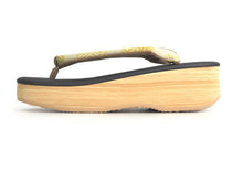 画像をギャラリービューアに読み込む, 草履 カレンブロッソ L ダークグレー 土台 ライトベージュ 黄色 博多織 鼻緒 足が痛くなりにくい 歩きやすい レディース 女性 着物 和装