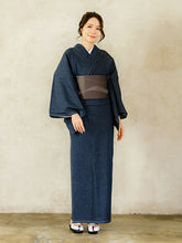 画像をギャラリービューアに読み込む, デニム着物 レディース ネイビー M L サイズ カジュアル着物 綿 無地 デニム 着物 普段着 おしゃれ 和装 和服