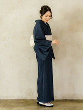画像をギャラリービューアに読み込む, デニム着物 レディース ネイビー M L サイズ カジュアル着物 綿 無地 デニム 着物 普段着 おしゃれ 和装 和服