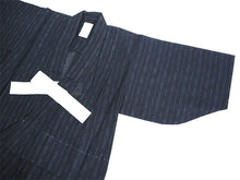 画像をギャラリービューアに読み込む, 子供 ゆかた 男の子 綿 3点セット 110 紺色 ストライプ 浴衣 青 無地 帯 龍 下駄 セット こども 子ども キッズ ジュニア 和服 部屋着 送料無料 七夕 祭 花火 夏 おでかけ イベント