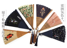 画像をギャラリービューアに読み込む, 扇子 女性用 シルク扇子 かわいい 竹久夢二 レディース レトロ 夏 タッセルつき 母の日 ギフト プレゼント