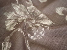 画像をギャラリービューアに読み込む, 着物 洗える着物 反物 夏用 紗 単衣 セミオーダー 仕立て付 茶色 花柄 ブラウン レディース XS S M L XL 仕立て込み 小紋 カジュアル お洒落着 夏 夏物 夏着物 和つう watuu 新品 販売 購入 和装 和服 きもの