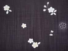 画像をギャラリービューアに読み込む, 着物 洗える着物 反物 夏用 紗 単衣 セミオーダー 仕立て付 濃赤紫 桜 パープル ブラウン 花 レディース XS S M L XL 仕立て込み 小紋 カジュアル お洒落着 夏 夏物 夏着物 和つう watuu 新品 販売 購入 和装