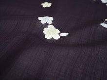 画像をギャラリービューアに読み込む, 着物 洗える着物 反物 夏用 紗 単衣 セミオーダー 仕立て付 濃赤紫 桜 パープル ブラウン 花 レディース XS S M L XL 仕立て込み 小紋 カジュアル お洒落着 夏 夏物 夏着物 和つう watuu 新品 販売 購入 和装