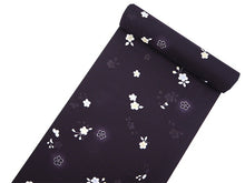 画像をギャラリービューアに読み込む, 着物 洗える着物 反物 夏用 紗 単衣 セミオーダー 仕立て付 濃赤紫 桜 パープル ブラウン 花 レディース XS S M L XL 仕立て込み 小紋 カジュアル お洒落着 夏 夏物 夏着物 和つう watuu 新品 販売 購入 和装