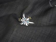 画像をギャラリービューアに読み込む, 着物 洗える着物 反物 夏用 紗 単衣 セミオーダー 仕立て付 黒 雪輪 結晶 鹿の子柄 グレー パープル レディース XS S M L XL 仕立て込み 小紋 カジュアル お洒落着 夏 夏物 夏着物 和つう watuu 新品 販売 購入