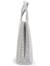 画像をギャラリービューアに読み込む, 着物 和装 バッグ 単品 日本製 グレー 縞 花唐草 トートバッグ 横長 普段使い 小紋 紬用 手提げ おしゃれ 通年用 大人 レディース 女性 お茶会 お稽古