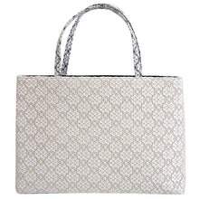 画像をギャラリービューアに読み込む, 着物 和装 バッグ 単品 日本製 ベージュ 花繋ぎ レース トートバッグ 横長 普段使い 小紋 紬用 手提げ おしゃれ 通年用 大人 レディース 女性 お茶会 お稽古