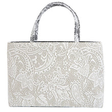 画像をギャラリービューアに読み込む, 着物 和装 バッグ 単品 日本製 ベージュ ペイズリー レース トートバッグ 横長 普段使い 小紋 紬用 手提げ おしゃれ 通年用 大人 レディース 女性 お茶会 お稽古
