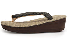 画像をギャラリービューアに読み込む, 草履 ベージュ 土台 チャコールグレー 鼻緒 和紙織 カジュアル 普段 履き おしゃれ 通年用 大人 レディース 女性 痛くない 日本製