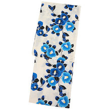 画像をギャラリービューアに読み込む, 浴衣 単品 レディース オフホワイト地 椿 ブルー 白 水色 単品 フリーサイズ 大人 ゆかた yukata 綿 粋 レトロ モダン 和装 和服 女性 夏祭り 花火大会