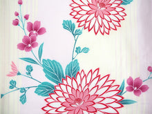 画像をギャラリービューアに読み込む, 浴衣 単品 レディース 白地 ストライプ 菊 ホワイト ピンク パープル 薄紫 単品 フリーサイズ 大人 ゆかた yukata 綿 粋 レトロ モダン 和装 和服 女性 夏祭り 花火大会