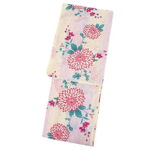 画像をギャラリービューアに読み込む, 浴衣 単品 レディース 白地 ストライプ 菊 ホワイト ピンク パープル 薄紫 単品 フリーサイズ 大人 ゆかた yukata 綿 粋 レトロ モダン 和装 和服 女性 夏祭り 花火大会