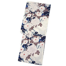 画像をギャラリービューアに読み込む, 浴衣セット レディース 白地菊尽くし 浴衣 ブルー地献上柄 帯 セット 単衣帯 変わり織生地 花火大会 夏祭り ビアガーデン 夏 お出かけ 和装 和服 レディースファッション 2023