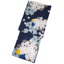 画像をギャラリービューアに読み込む, 浴衣セット レディース 紺地紫陽花 オフホワイト 兵児帯 セット へこ帯 浴衣 セット 2023 夏祭り 花火大会 ビアガーデン 夏 お出かけ おしゃれ レディースファッション