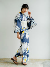 画像をギャラリービューアに読み込む, 浴衣セット レディース 紺地紫陽花 オフホワイト 兵児帯 セット へこ帯 浴衣 セット 2023 夏祭り 花火大会 ビアガーデン 夏 お出かけ おしゃれ レディースファッション