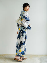 画像をギャラリービューアに読み込む, 浴衣セット レディース 紺地紫陽花 オフホワイト 兵児帯 セット へこ帯 浴衣 セット 2023 夏祭り 花火大会 ビアガーデン 夏 お出かけ おしゃれ レディースファッション