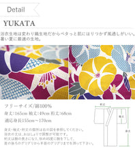 画像をギャラリービューアに読み込む, 浴衣セット レディース 生成り地カラフル朝顔 浴衣 ワイン地幾何学 帯 セット 単衣帯 変わり織生地 花火大会 夏祭り ビアガーデン 夏 お出かけ 和装 和服 レディースファッション 2023