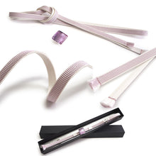 画像をギャラリービューアに読み込む, 帯留 三分紐 2点セット ガラス 正絹 無地 帯留め おびどめ 帯飾り 帯締め 組紐 平組 おびじめ 日本製 カラフル 小紋 浴衣 ゆかた 紬 着物 袷 単衣 和装 アクセサリー