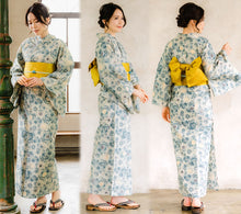 画像をギャラリービューアに読み込む, 浴衣セット 3点セット 生成りベージュ地 菊唐草 2色 浴衣 半幅帯 下駄 浴衣 セット 浴衣帯 夏祭り 花火大会 ビアガーデン 夏 イベント レディース 和装 和服 2023