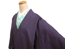 画像をギャラリービューアに読み込む, 雨コート 着物用 レインコート 道中衿 レディース 紫 斜め格子地紋 無地 XL LLサイズ相当 携帯ポーチ付き 雨具 かっぱ  雨の日 ワンピースタイプ 一部式 撥水加工 和服 丈長 送料無料