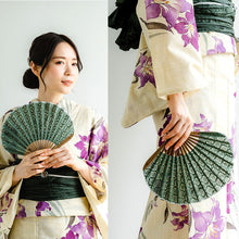 画像をギャラリービューアに読み込む, 扇子 扇子袋 2点セット 箱入り グリーン イエロー ブラック コットン レディース 女性 ギフト プレゼント 西川庄六商店