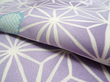 画像をギャラリービューアに読み込む, 洗える着物 単衣 小紋 Lサイズ 仕立て上がり 単品 薄紫 麻の葉 雪輪 女性 レディース 和装 和服 きもの プレタ 春 秋 きもの カジュアル 可愛い 普段着 ポリエステル 送料無料 あす楽