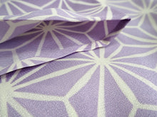 画像をギャラリービューアに読み込む, 洗える着物 単衣 小紋 Lサイズ 仕立て上がり 単品 薄紫 麻の葉 雪輪 女性 レディース 和装 和服 きもの プレタ 春 秋 きもの カジュアル 可愛い 普段着 ポリエステル 送料無料 あす楽