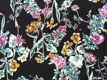 画像をギャラリービューアに読み込む, 洗える着物 袷 仕立て上がり 単品 黒地 花柄 百華 女性 レディース 和装 和服 きもの カジュアル プレタ 春 秋 冬 きもの かわいい 普段着 ポリエステル
